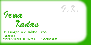 irma kadas business card